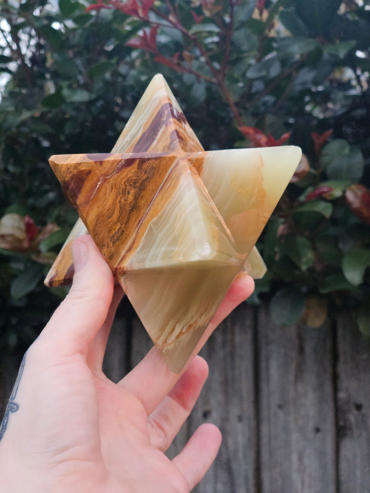 Green Banded Calcite Merkabah A