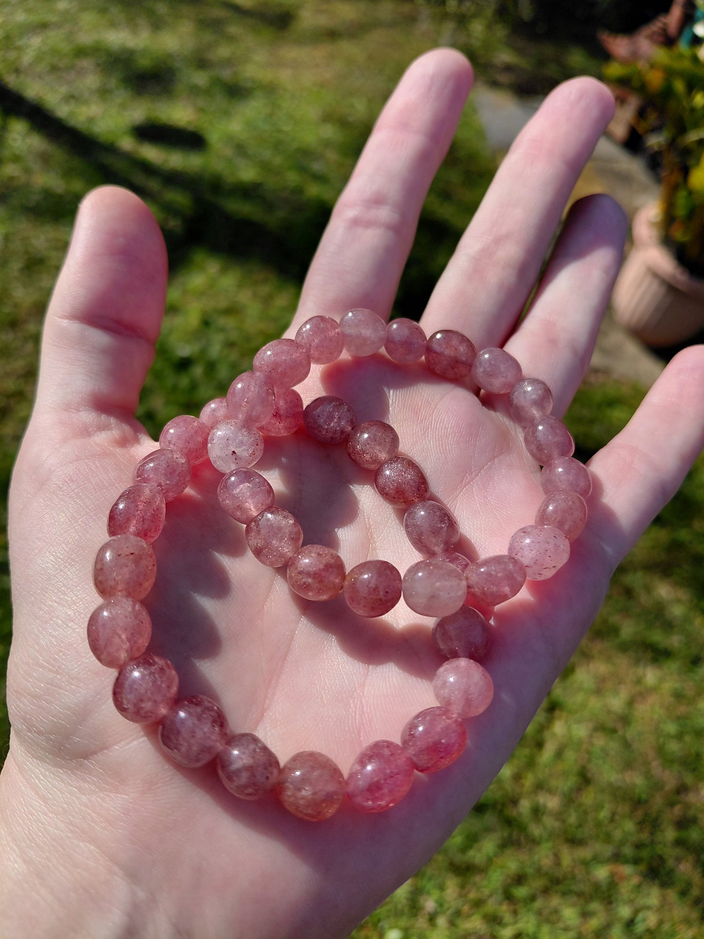 Strawberry Quartz Tumbled Bracelets