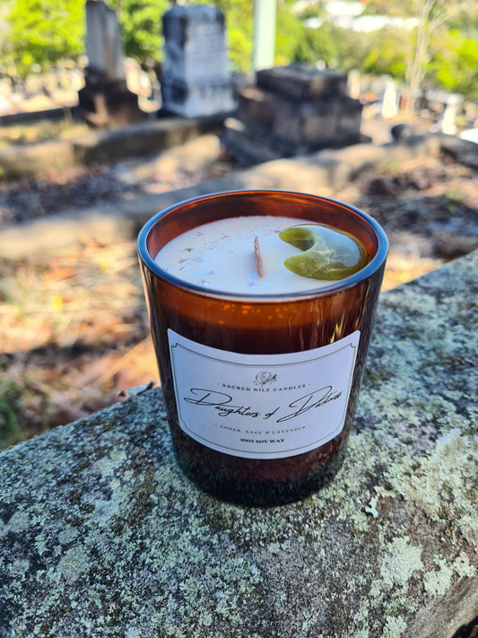 Sacred Nile Candles "Daughters of Darkness" - Amber, Sage and Lavender