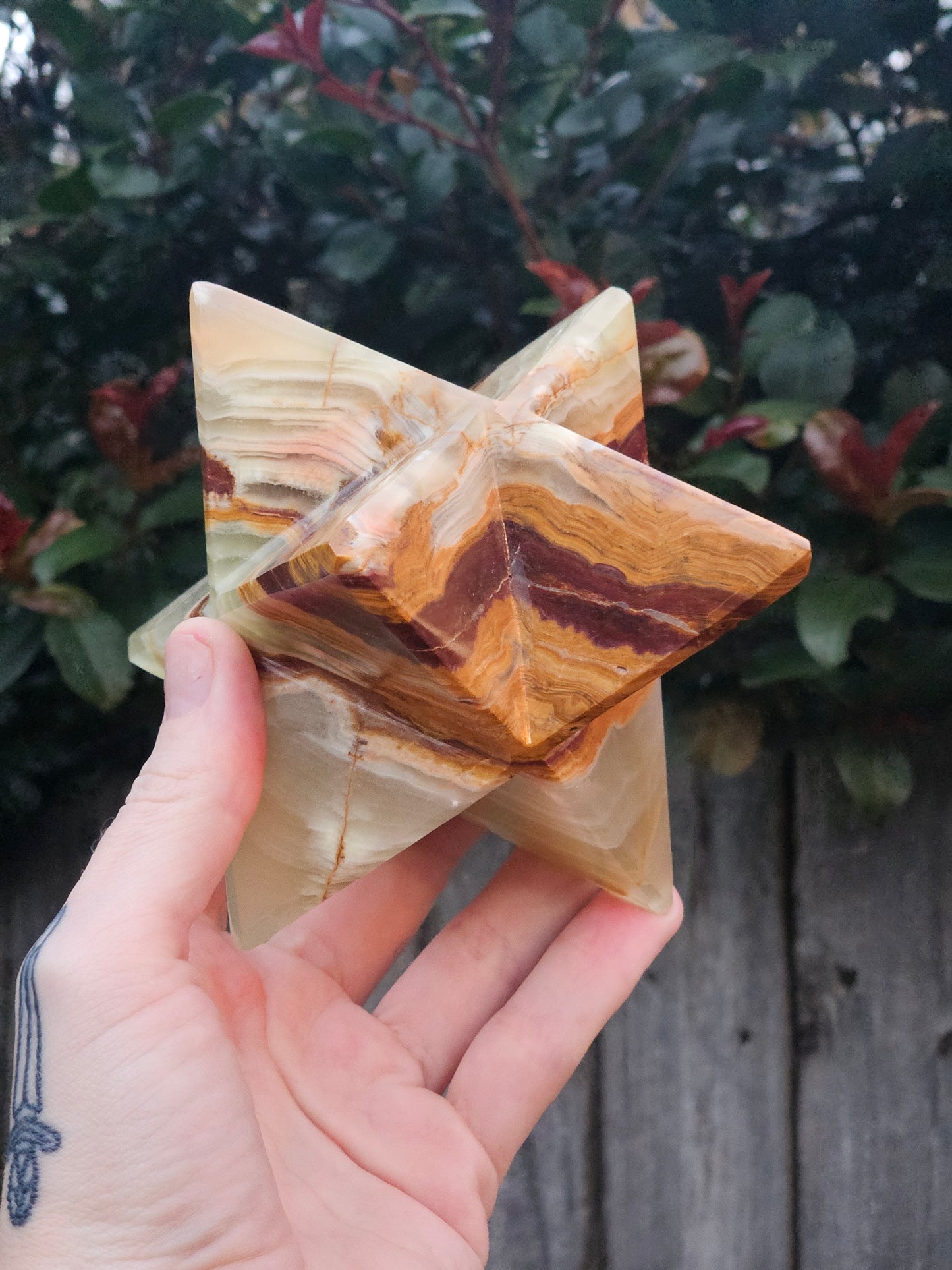 Green Banded Calcite Merkabah A