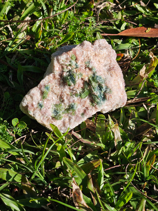Green Tourmaline with Lepidolite B