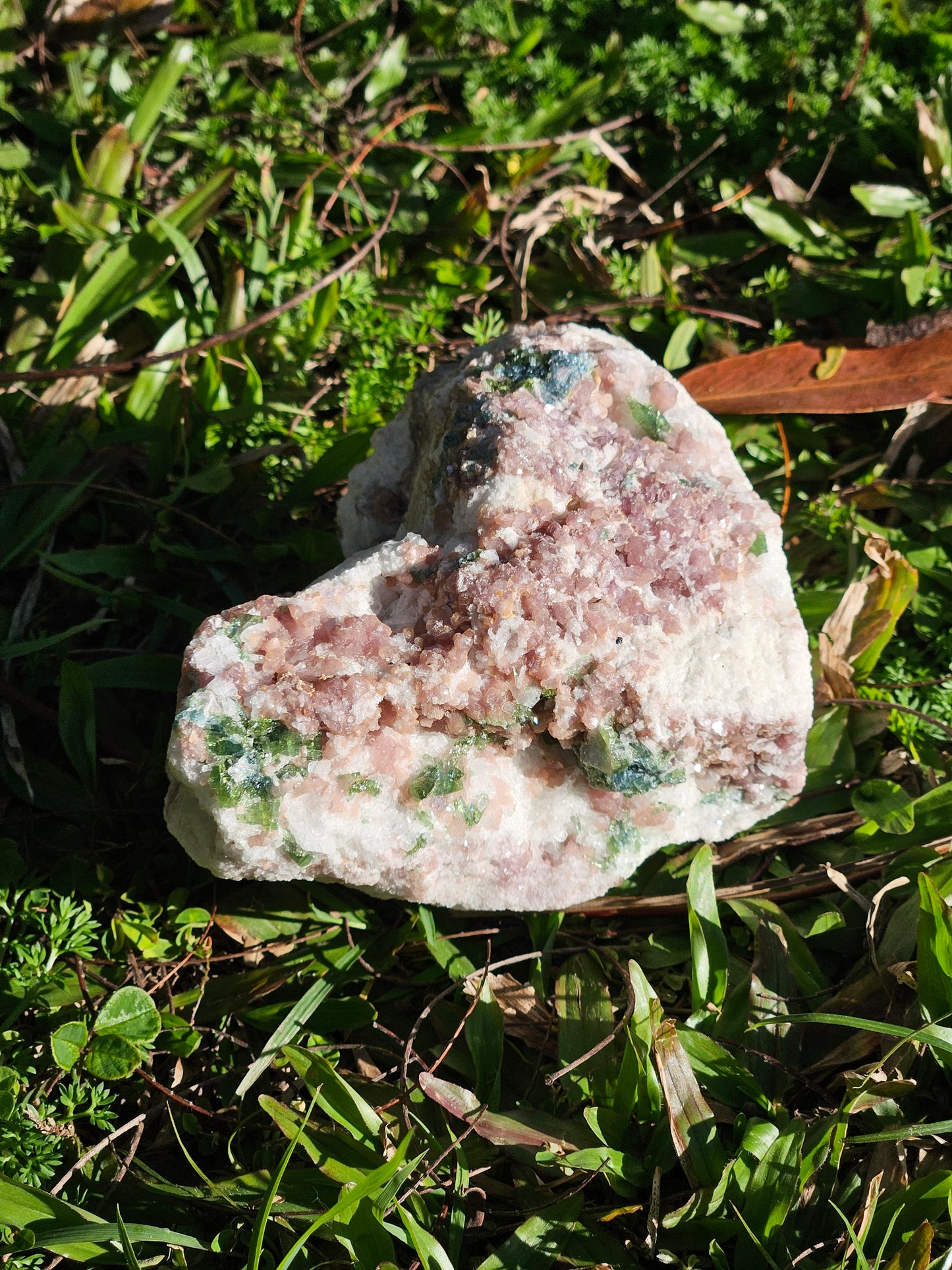 Green Tourmaline with Lepidolite A