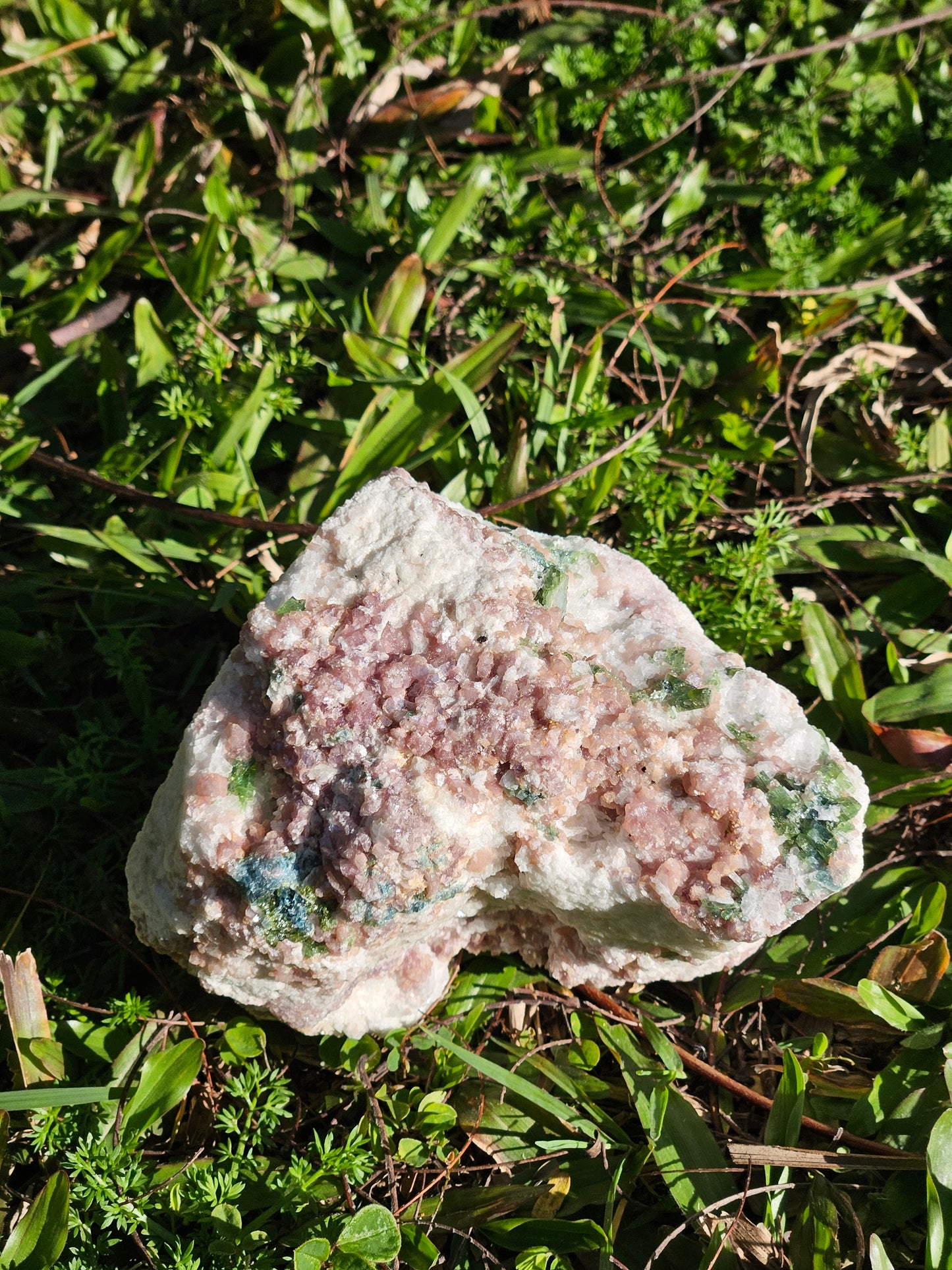 Green Tourmaline with Lepidolite A