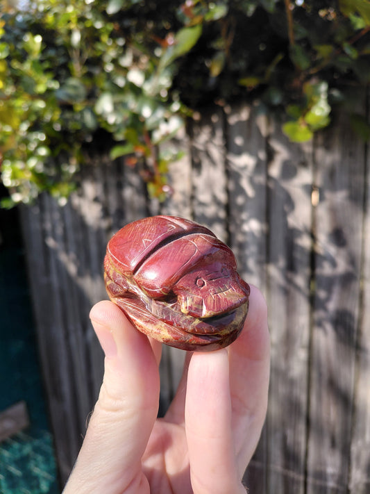 Red Jasper Scarab Beetle - Mini B
