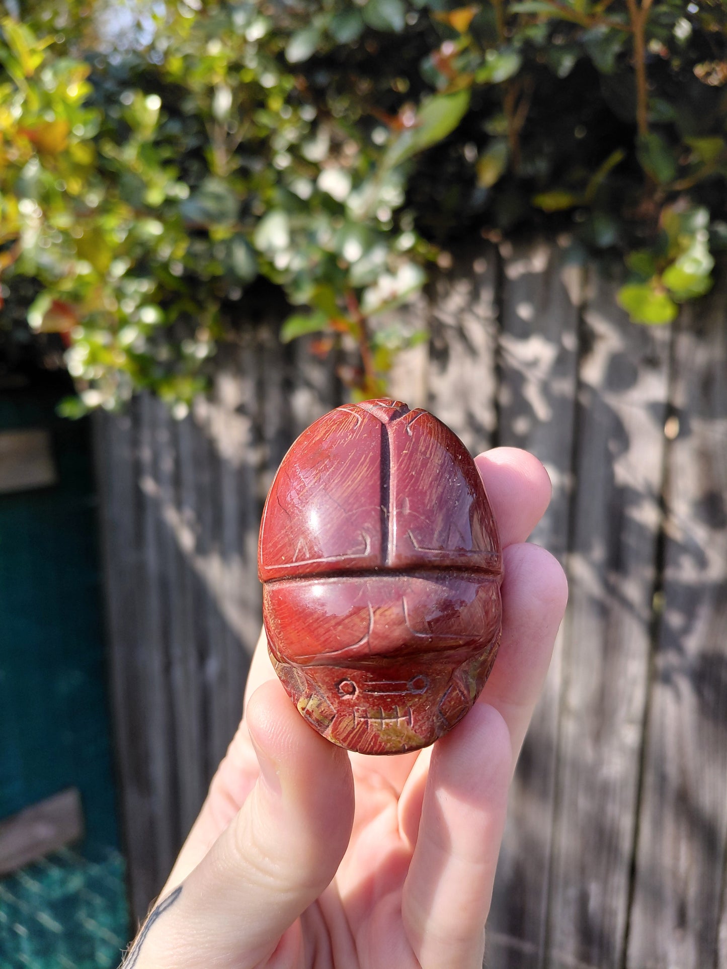 Red Jasper Scarab Beetle - Mini B