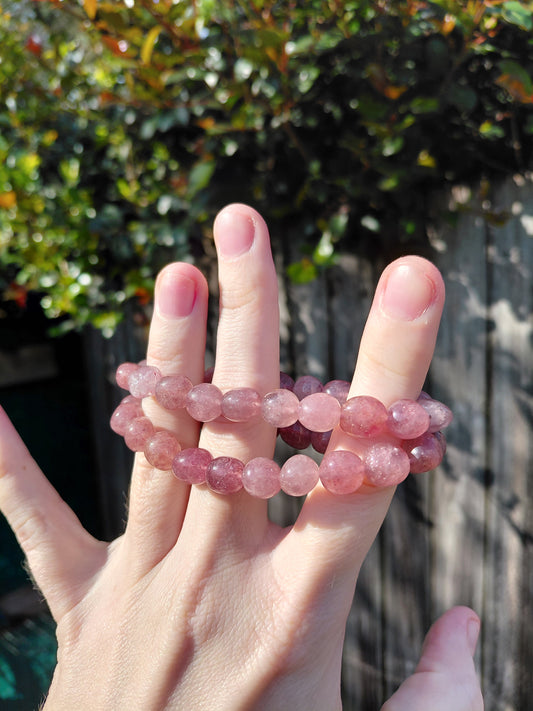 Strawberry Quartz Tumbled Bracelets