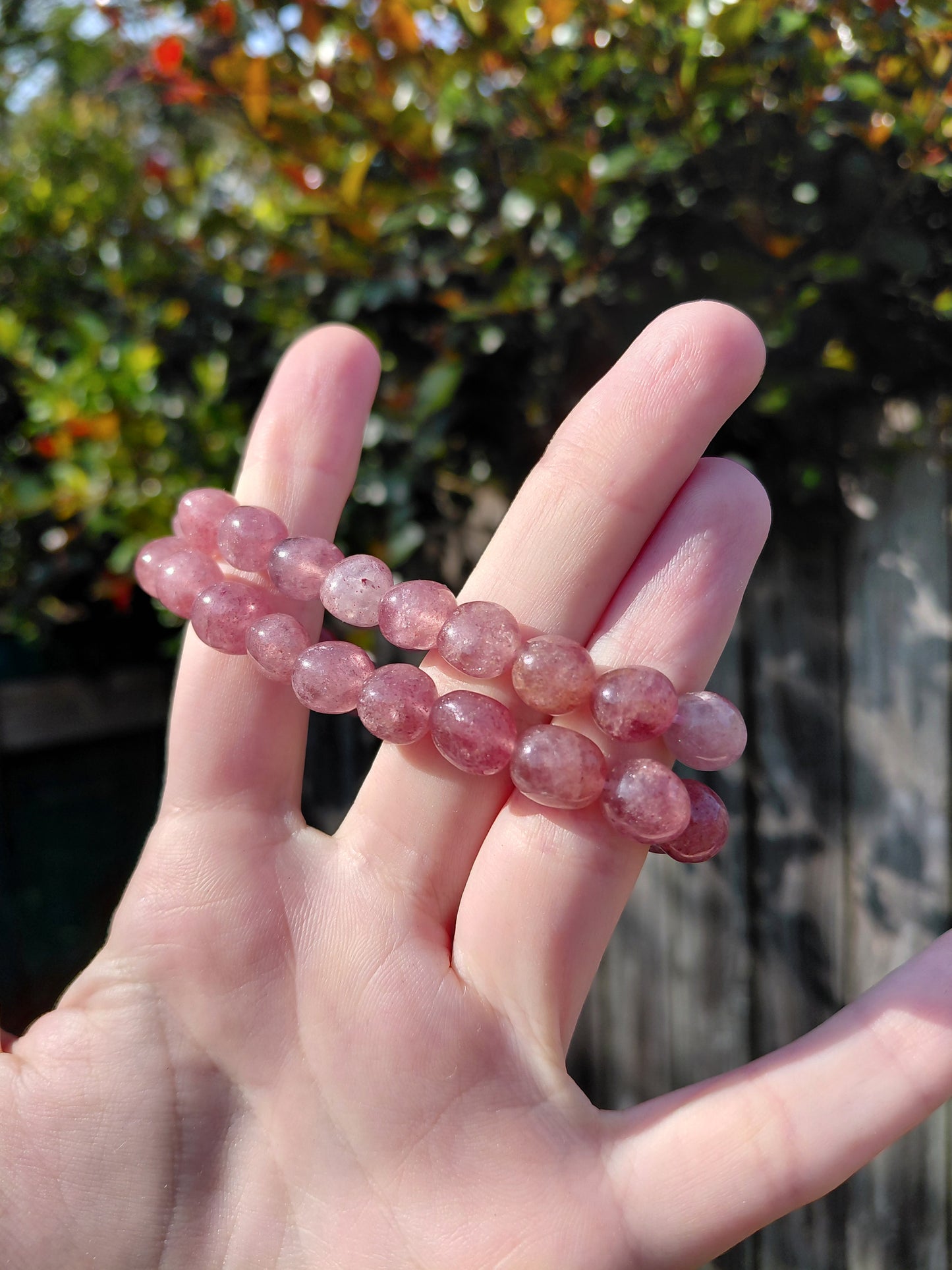 Strawberry Quartz Tumbled Bracelets