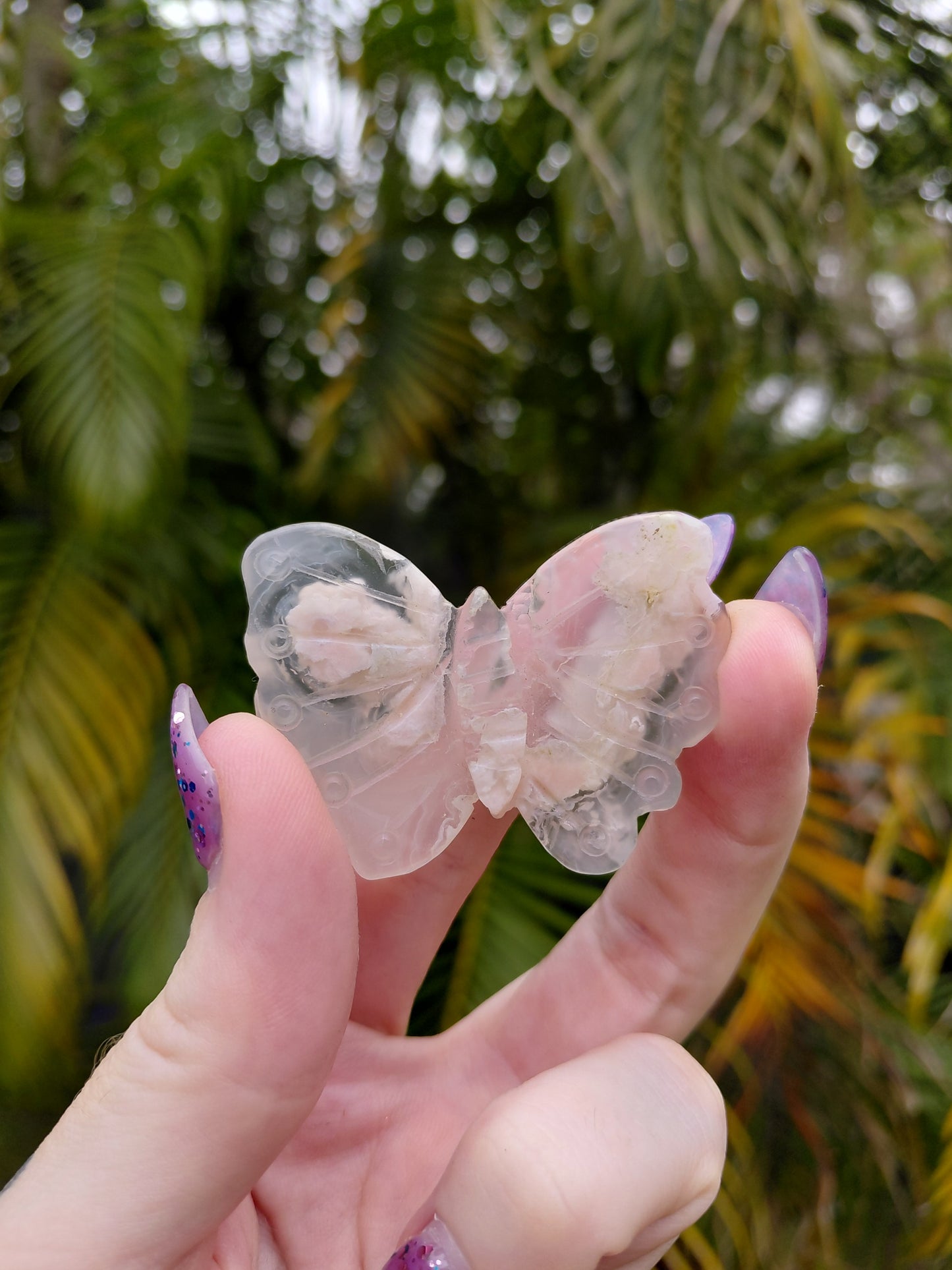 Flower Agate Butterfly Carvings