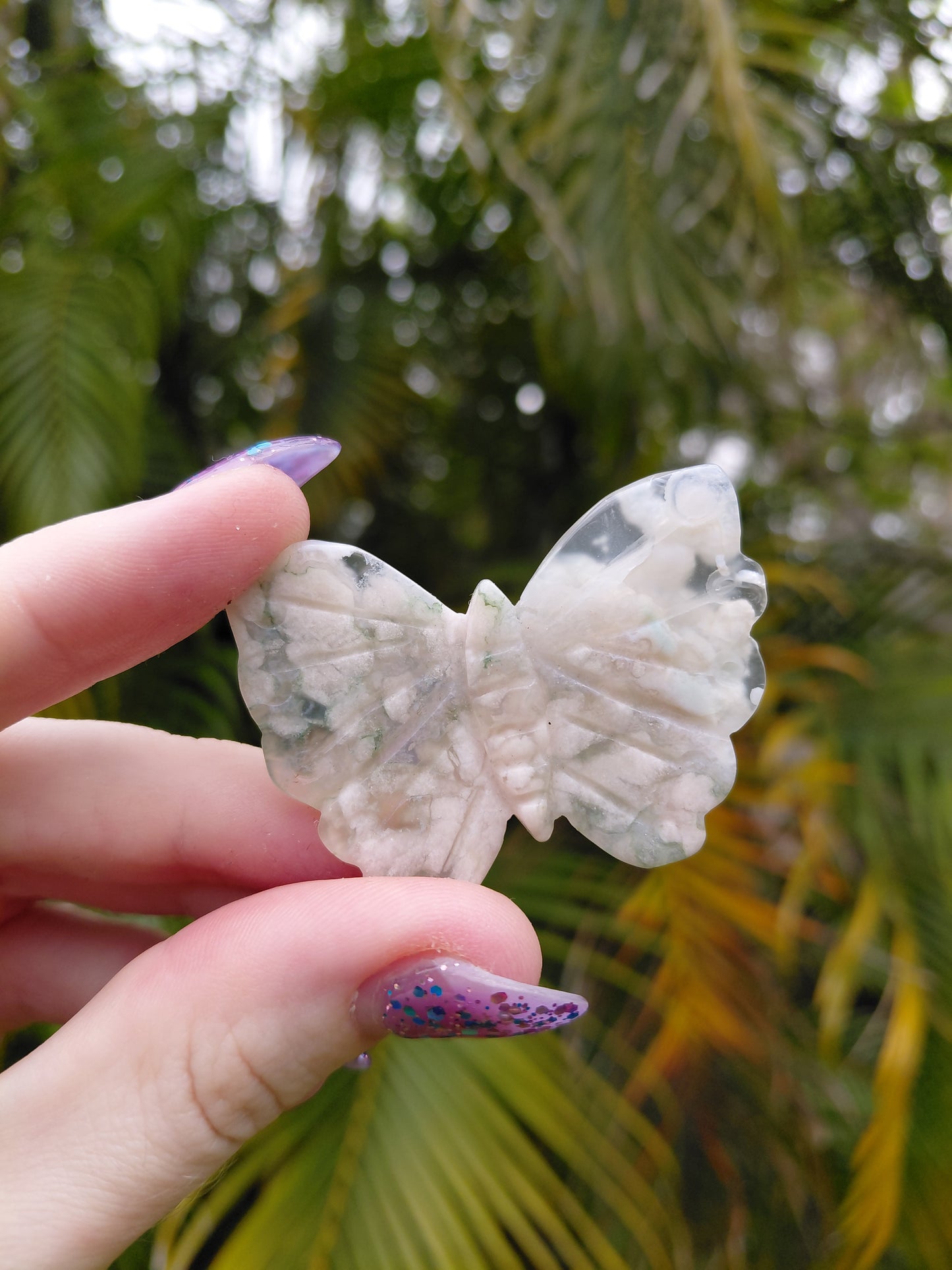 Flower Agate Butterfly Carvings